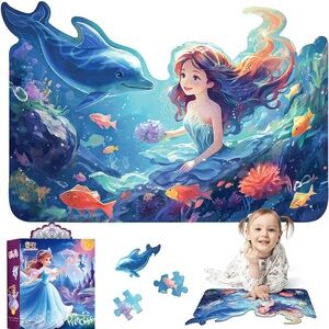 NEW Kids Princess Mermaid Floor Puzzle 47-Piece | Great holiday gift